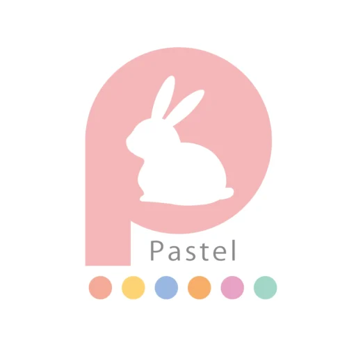 パステル背景白のロゴ