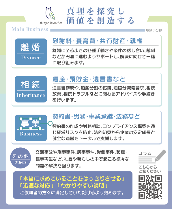 二つ折り名刺中面